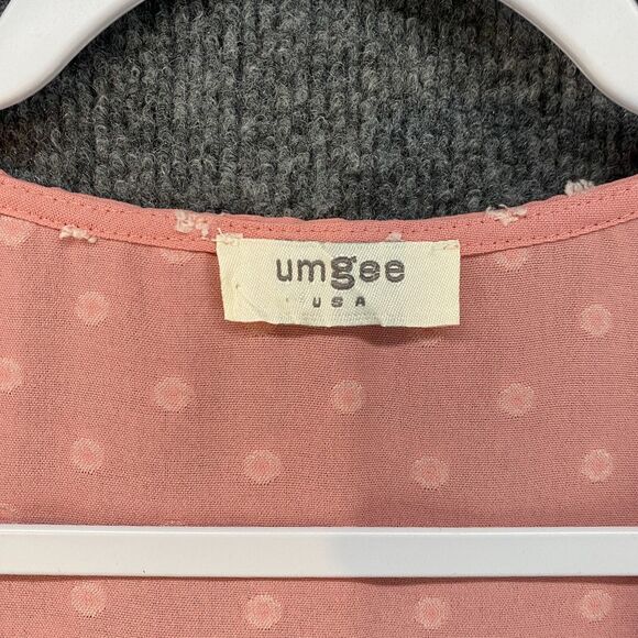 UMGEE Dress Womens M Pink Shift Short Sleeve Babydoll Coquette Fairy Cottagecore - Picture 4 of 6